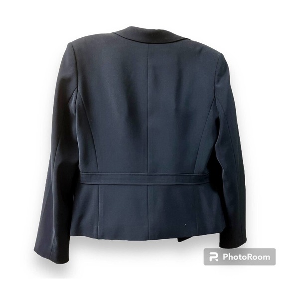 Vintage Anna Carole Womens Blazer Jacket Size 12 Navy Blue Business Career Work - Picture 2 of 4